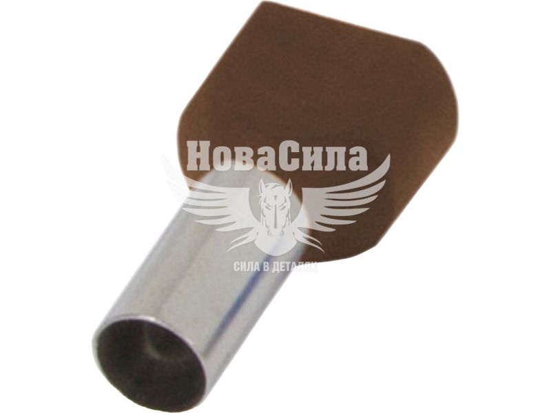 Наконечник втулковий ізольований E.NEXT e.terminal.stand.te.2.10.brown (TE10-14 brown) 2x10 кв.мм, коричневий (s4037011)
