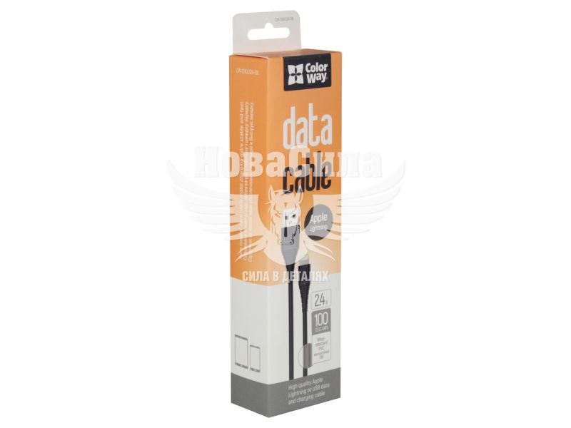 Кабель для зарядки моб. телеф. USB-A to Lightning (Colorway) 1м. чорний (CW-CBUL024-BK)