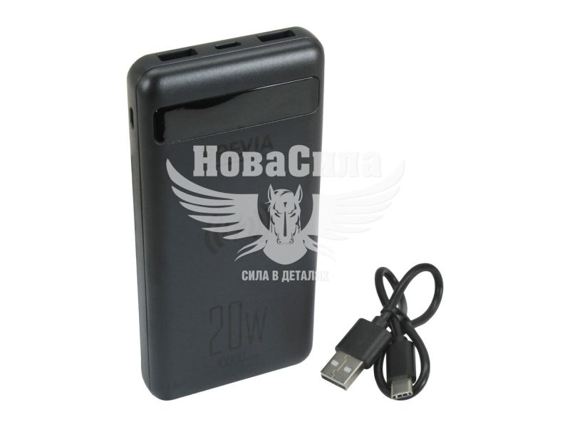 Портативний зарядний пристрій 10000mah (Brevia) 20W Li-Pol, LCD, Wireless Qi 10W (45118)