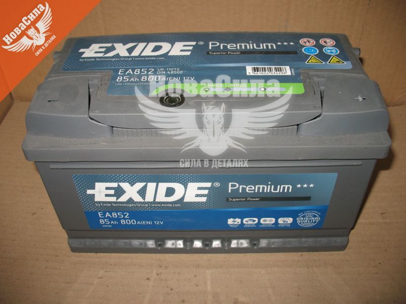 АКБ 85-А/Ч (Exide) (Premium) (R+) 800A (315х175х175мм.) (EA852)