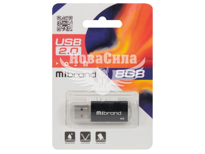 Флешка (USB) 8GB (Mibrand) Cougar Black (MI2.0/CU8P1B)
