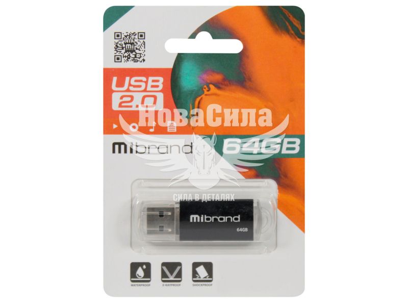 Флешка (USB) 64GB (Mibrand) Cougar Black (MI2.0/CU64P1B)