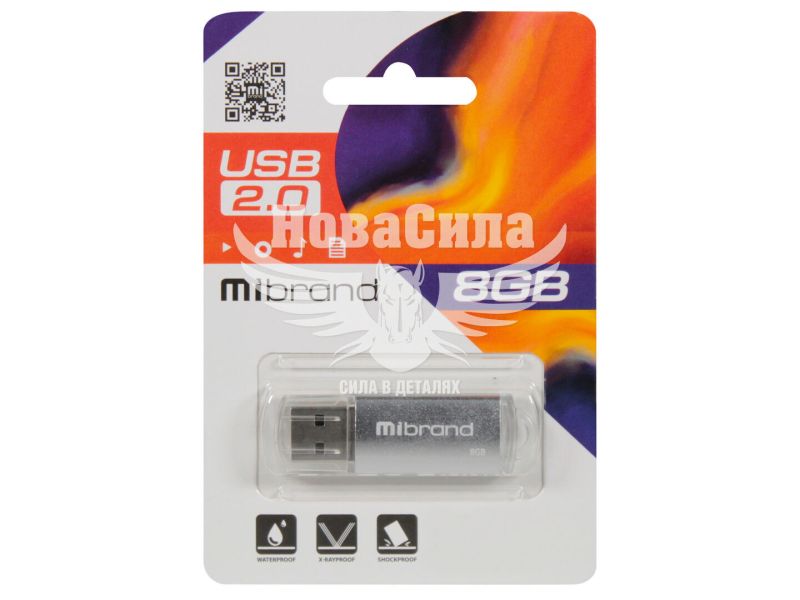 Флешка (USB) 8GB (Mibrand) Cougar Silver (MI2.0/CU8P1S)