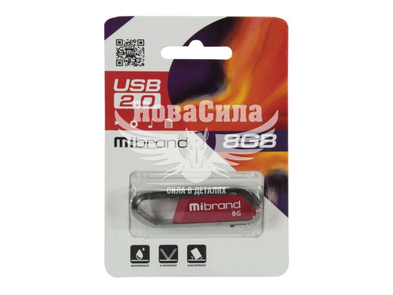 Флешка (USB) 8GB (Mibrand) Aligator Dark Red (MI2.0/AL8U7DR)
