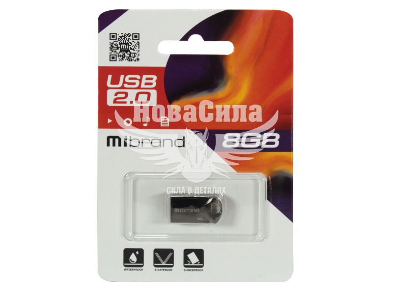 Флешка (USB) 8GB (Mibrand) Hawk Black (MI2.0/HA8M1B)