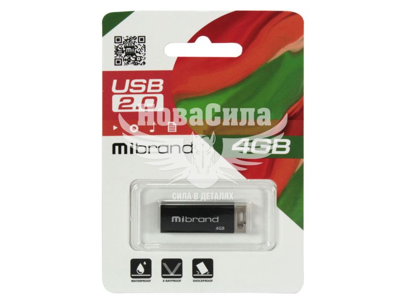 Флешка (USB) 4GB (Mibrand) Chameleon Black (MI2.0/CH4U6B)