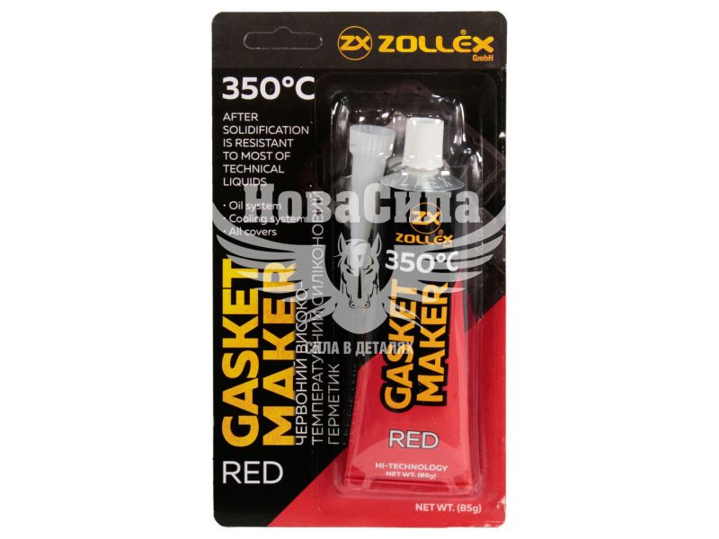 Герметик силікон (Zollex) червоний 85гр. (GASKET MAKER CLEAR +350C) (15004)