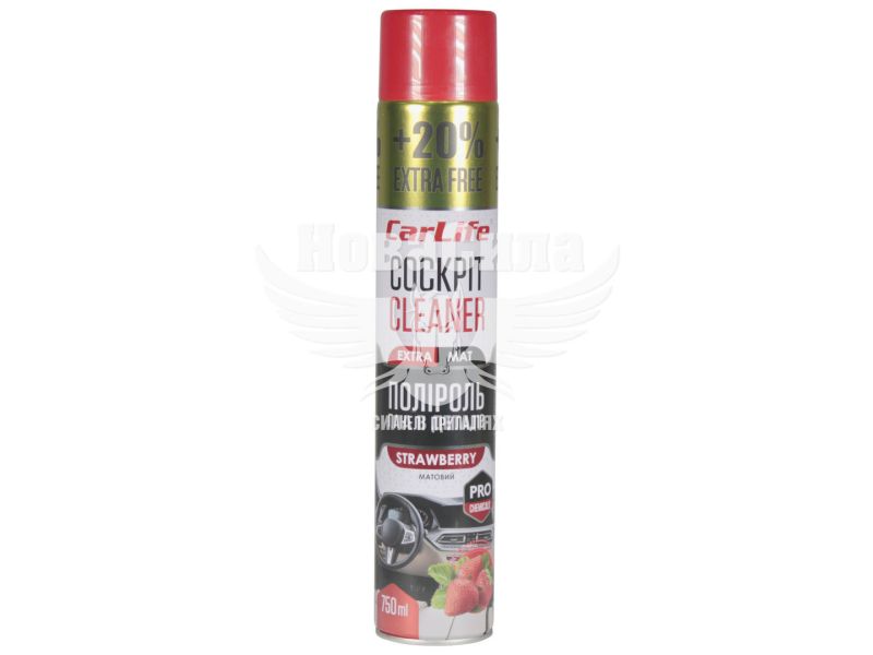 Поліроль пластика (CarLife) Cockpit Cleaner Extra Mat Strawberry 750мл. (матовий) (CF773)