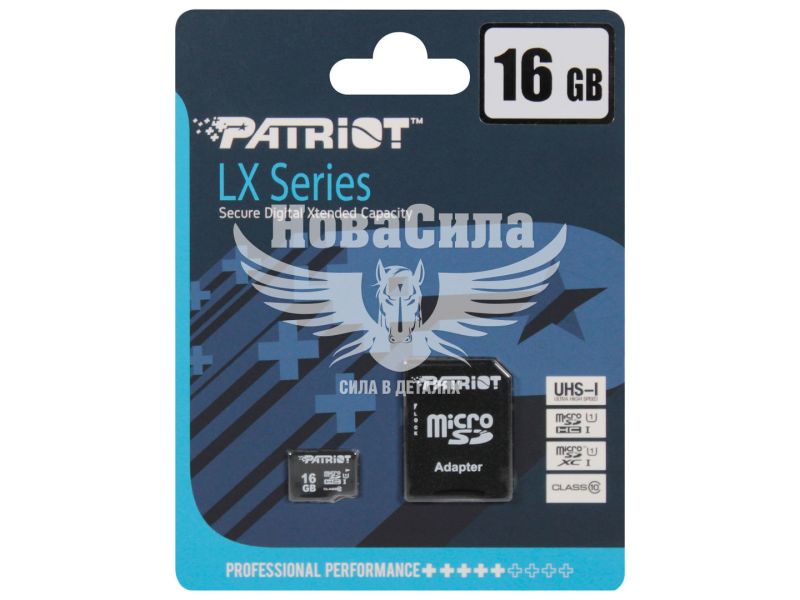 Флешка (microSD) 16GB Class 10 (Patriot) з адаптером (PSF16GMCSDHC10)