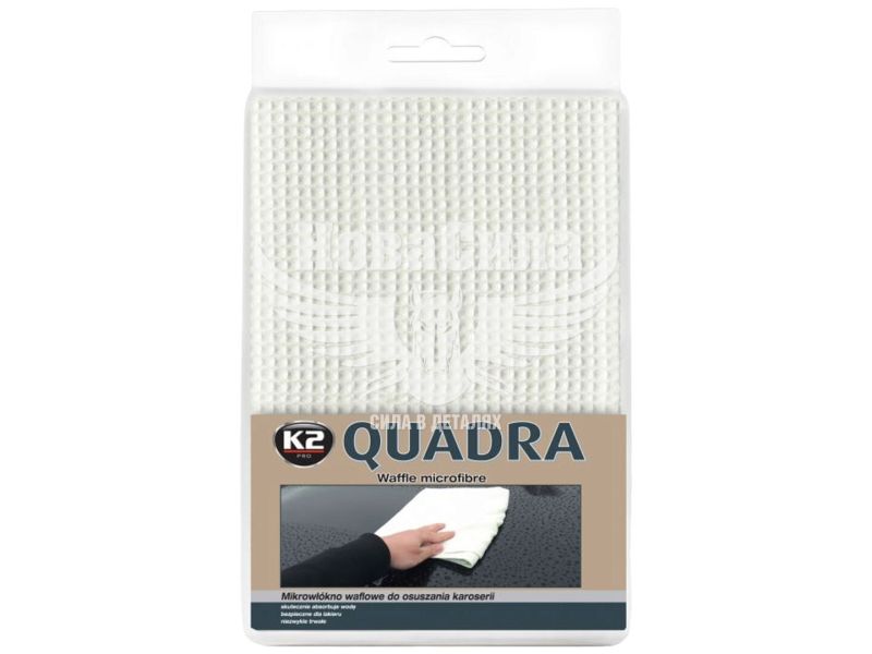 Серветка з мікрофібри для лакофарбової поверхні (K2) QUADRA WAFFLE 90х60см (M436)