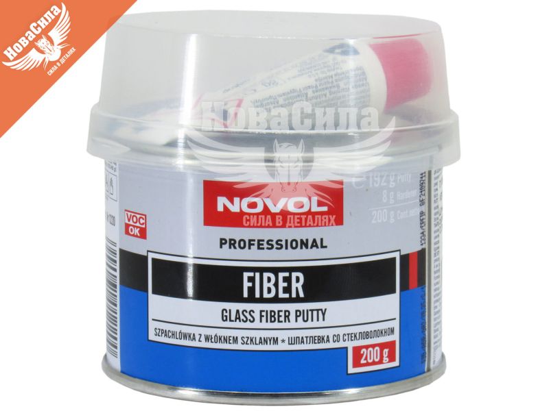 Шпаклівка (Novol) скловолокно Fiber 0,2кг. (1220)