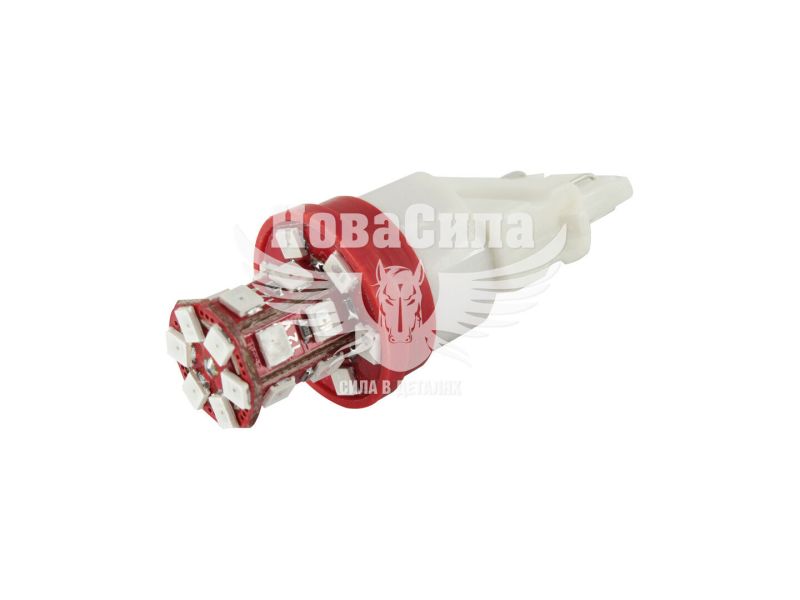 Лампочка без цоколя LED T20 P27/7W SMD червона 24-діоди 12V W2.5x16q (Futura) (74914)