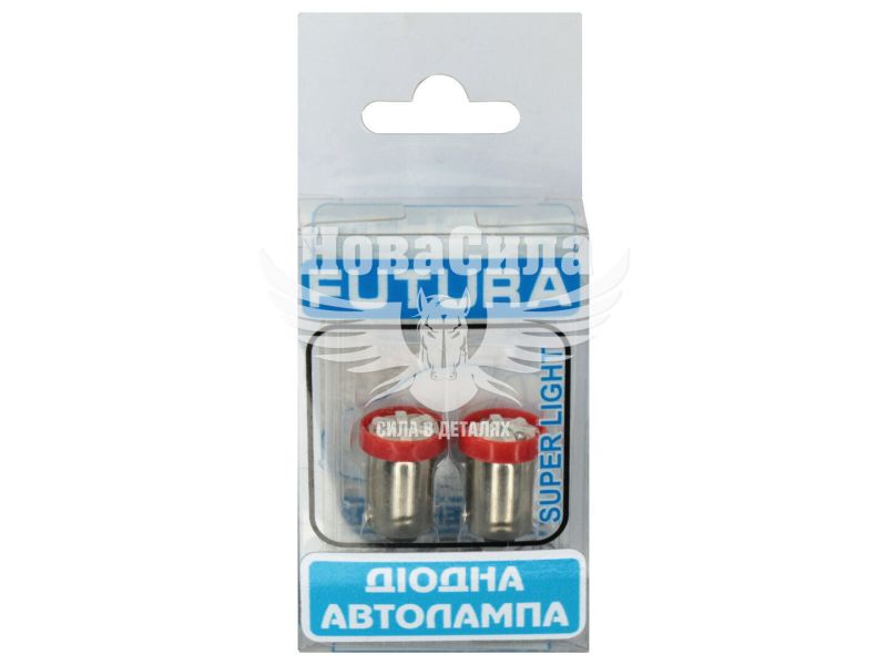 Лампочка з цоколем LED T4W SMD червона 6-діодів 12V-0,7Вт BA9s (Futura) (к-т.-2шт.) (60614)