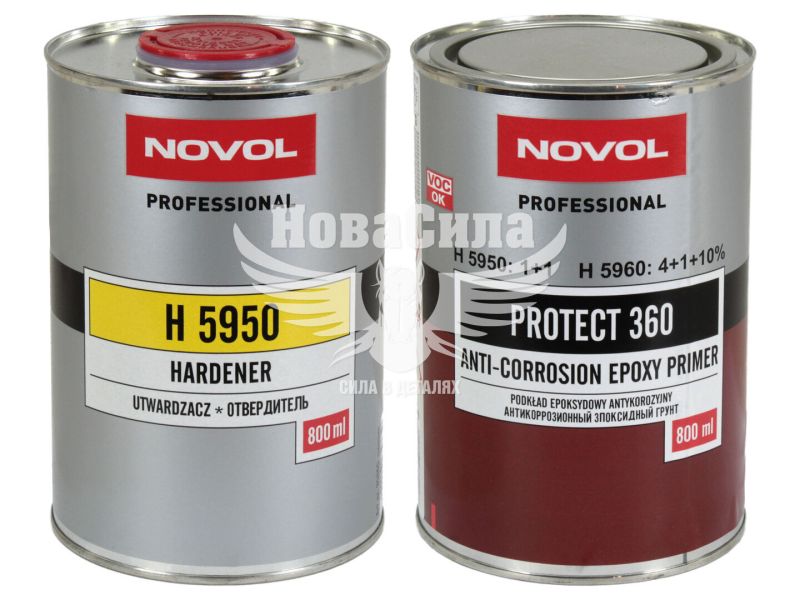 Грунт епоксидний 1:1 0.8 л (Novol) Protect 360 (затверджувач 5950 - 800 мл) Anti-Corrosion (37200+35865)