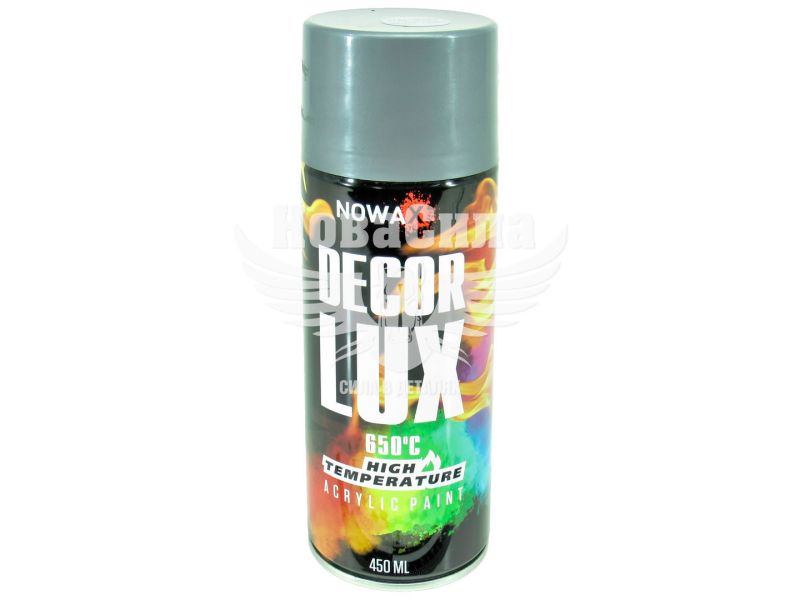 Фарба-спрей високотемпературна (Nowax) Decor Lux Сірий 450мл. (650*С) (RAL 9022) (NX48038/NX65038)