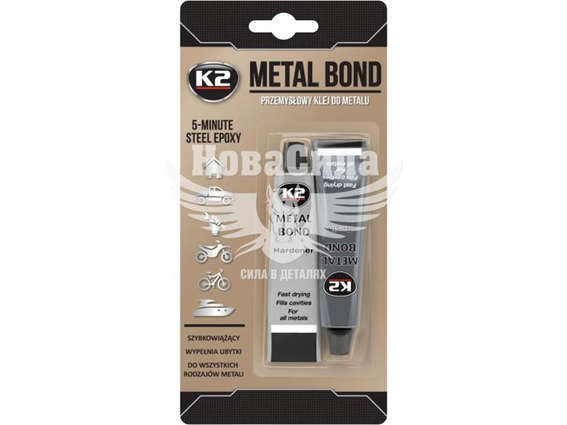 Клей для ремонту металевих виробів (K2) Metal Bond прозорий 56,7г. (B116)