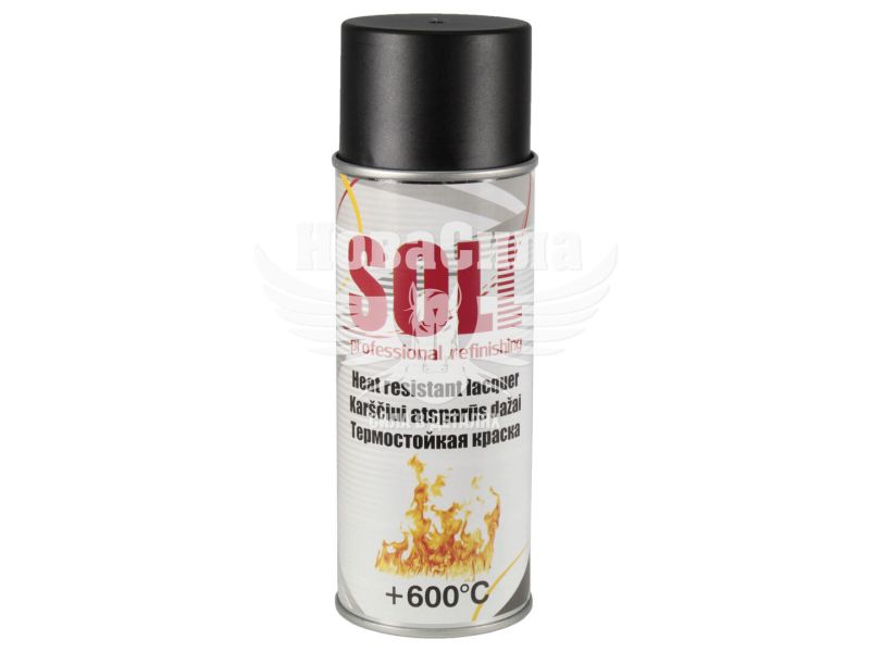 Фарба-спрей високотемпературна (SOLL) Decor Lux Чорна 400мл. (600*С) (S700012)