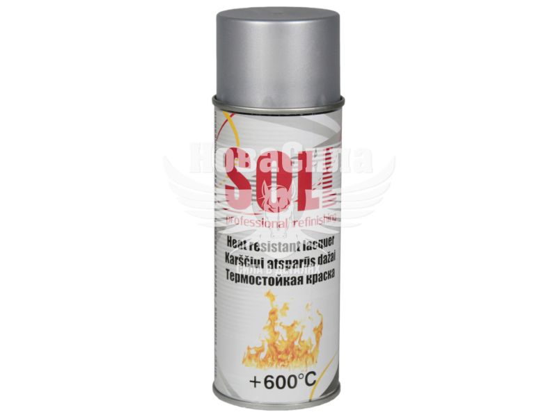 Фарба-спрей високотемпературна (SOLL) Decor Lux Срібна 400мл. (600*С) (S700013)