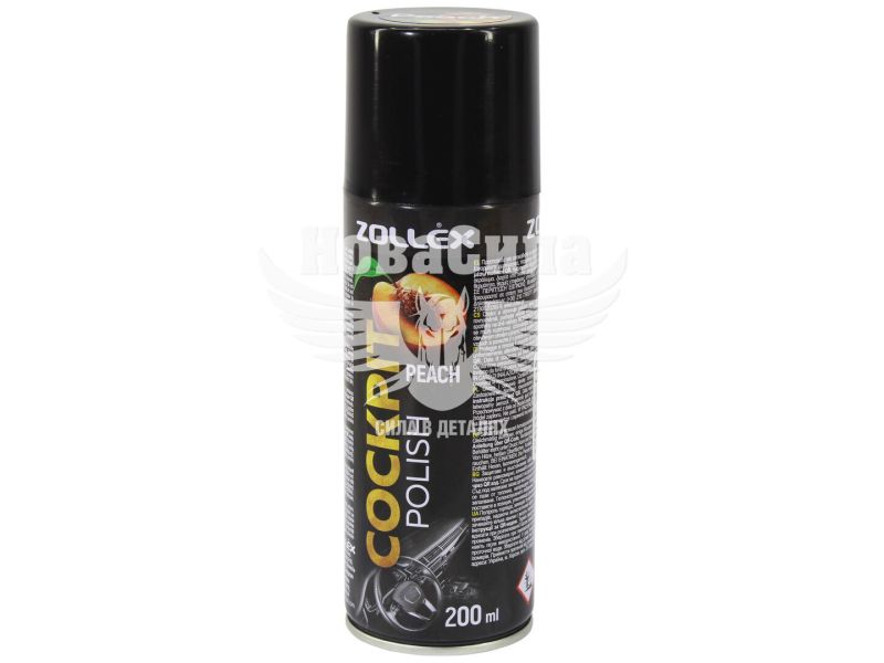 Поліроль пластика (Zollex) Cockpit Cleaner персик 200мл. (15041)