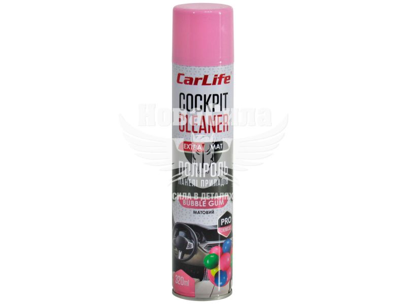 Поліроль пластика (CarLife) Cockpit Cleaner Extra Mat Bubble Gum 320мл. (матовий) (CF348)