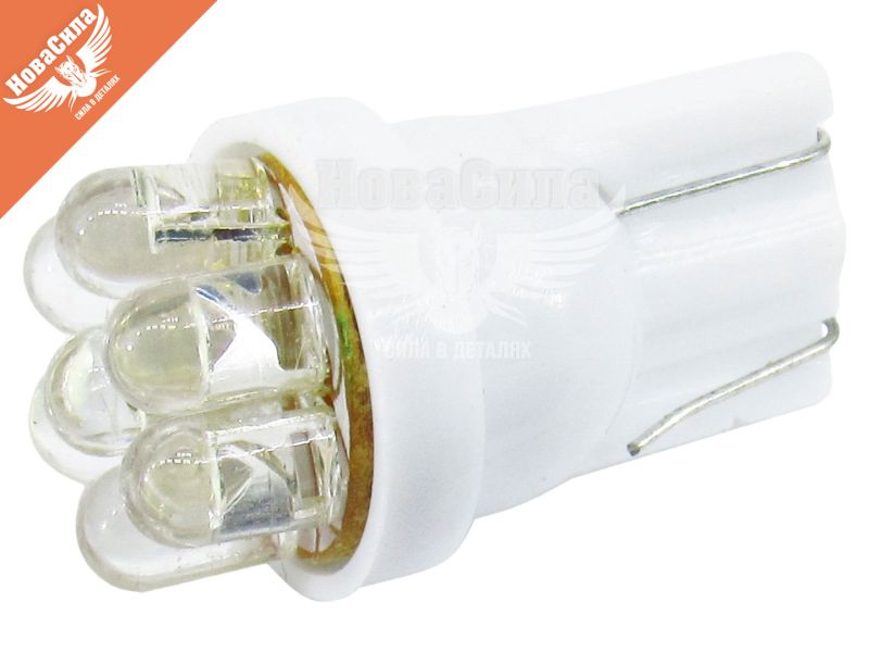 Лампочка без цоколя LED T10_W5W LEDS біла 7-діодів 12V W2.1x9.5d (Solar) (упак.-10шт.) (LF133_P)