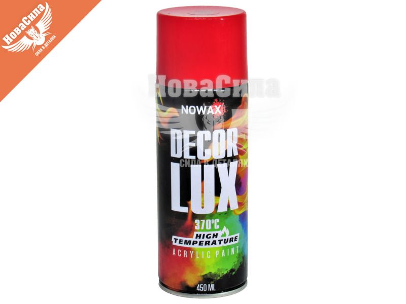 Фарба-спрей високотемпературна (Nowax) Decor Lux Червоний 450мл. (370*С) (RAL 3000) (NX48040/NX65040)