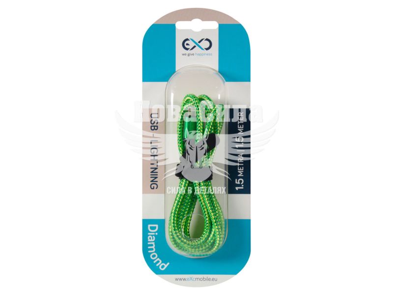 Кабель для зарядки моб. телеф. USB-A to Lightning (CarCommerce) 1.5м. зелений (93738)
