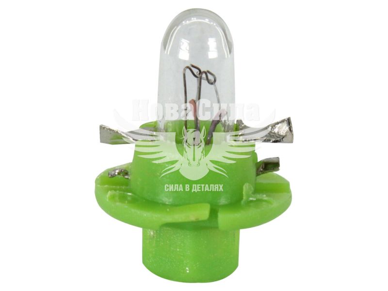 Лампочка без цоколя семечка W2W зелена 12V-2Вт BX8.4d (Zollex) (з патроном) (упак.-10шт.) (22054)