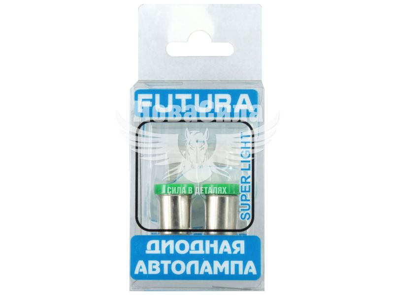 Лампочка з цоколем LED T4W SMD зелена 6-діодів 24V-0,7Вт BA9s (Futura) (к-т.-2шт.) (60623)