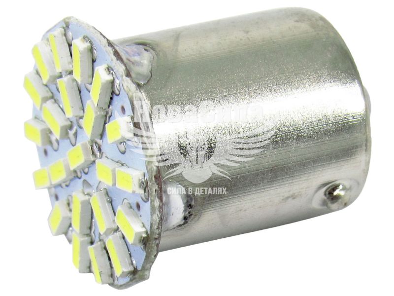 Лампочка 1-но конт. груша біла LED SMD 24V 22-діоди P21W BA15s (Solar) (упак.-4шт.) (LS224_P)