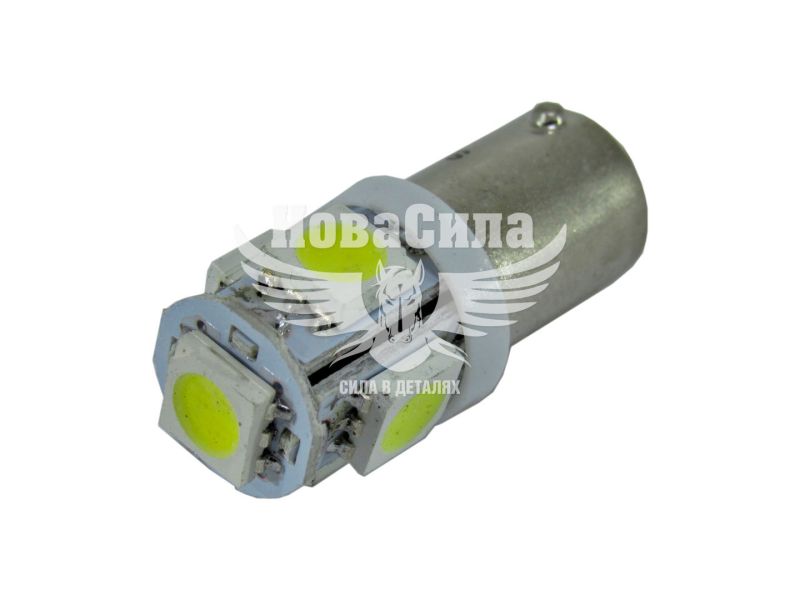 Лампочка з цоколем LED T4W SMD біла 5-діодів 12V-4Вт BA9s (Solar) (упак.-10шт.) (LS246_P)