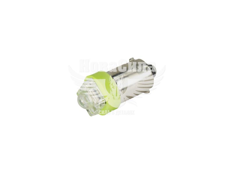 Лампочка з цоколем LED T4W LEDS зелена 1-діод 12V-0,7Вт BA9s (Futura) (упак.-10шт.) (20613)
