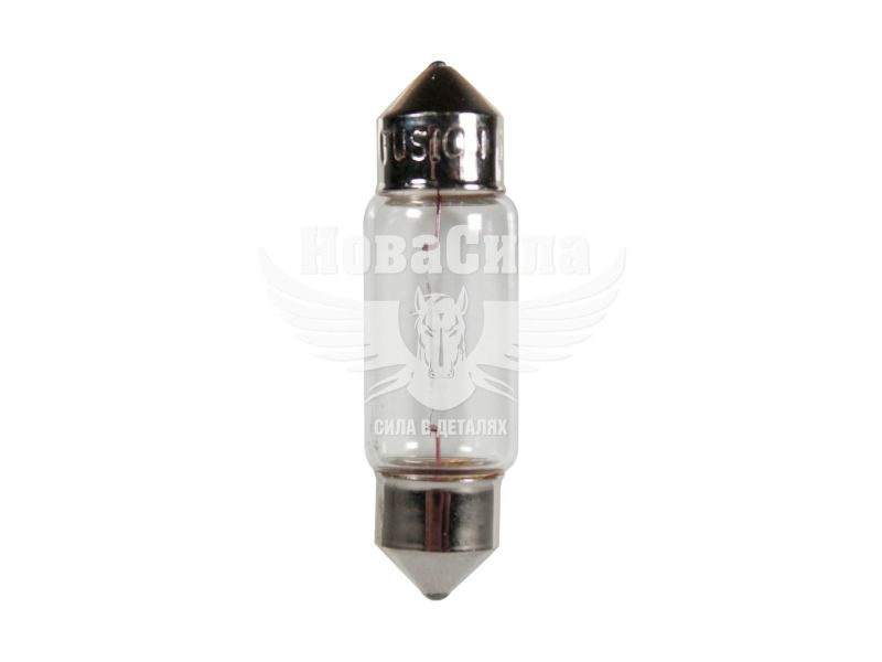 Лампочка 2-ох цокольна C10W біла 12V-10Вт SV8.5-8 35мм. (PRO Fusion) (упак.-10шт.) (F- 12/47)