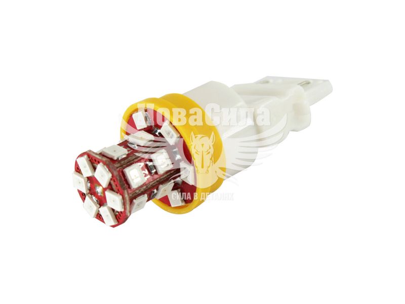 Лампочка без цоколя LED T20 P27/7W SMD жовта 24-діоди 12V W2.5x16q (Futura) (74915)