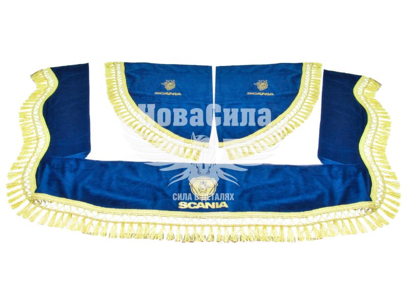 Шторка лобового і бокових вікон Scania синя (Україна) (ламбрекен)