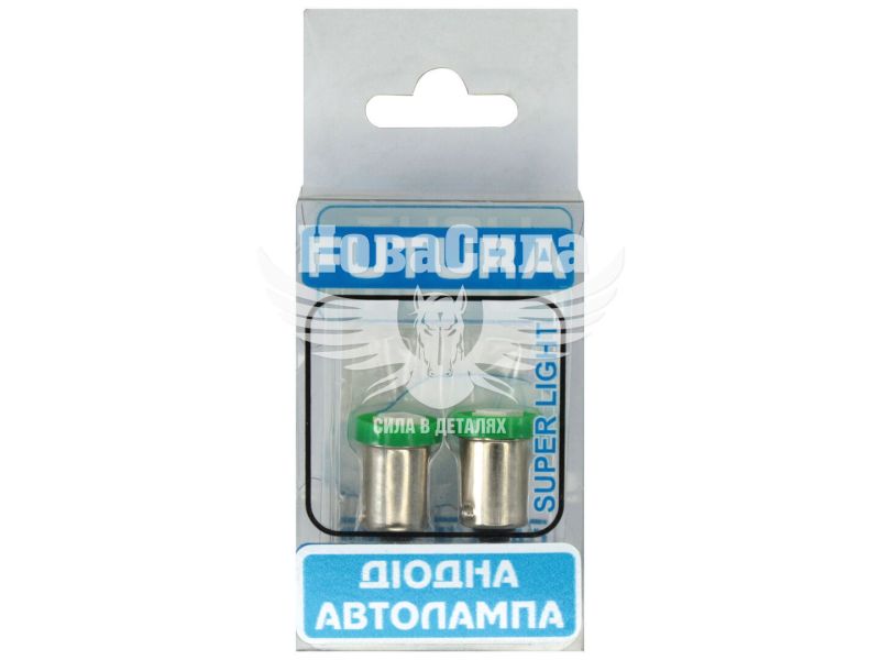 Лампочка з цоколем LED T4W SMD зелена 1-діод 12V-0,4Вт BA9s (Futura) (к-т.-2шт.) (30613)