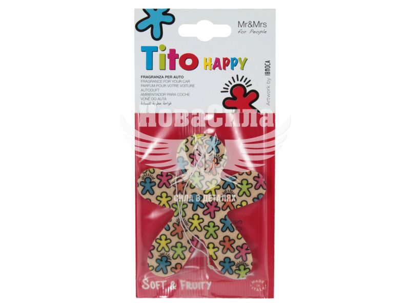 Ароматизатор (Mr&Mrs) Tito Happy Multicolor White Soft/Fruity (суха картка) (JTITOPAP03V01)