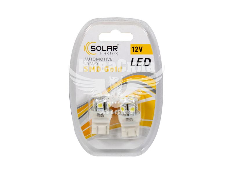 Лампочка без цоколя LED T20_W21/5W SMD біла 8-діодів 12V W3x4.6d (Solar) (к-т.-2шт.) (LS212)