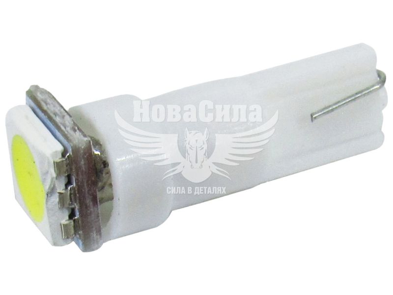 Лампочка без цоколя семечка LED T5 W1.2W SMD біла 1-діод 12V-1,2Вт W2x4.6d (Solar) (упак.-20шт.) (LS201_P)