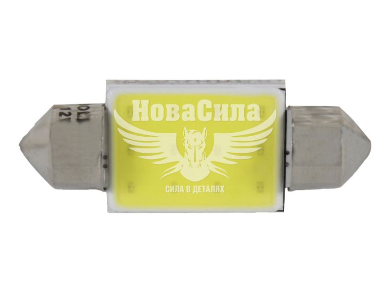 Лампочка 2-ох цокольна LED T11_C5W COB біла 1-діод 12V-3Вт SV8.5-8 36мм. (Solar)(упак.-10шт) (LC333_P)