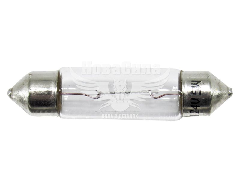 Лампочка 2-ох цокольна C5W біла 24V-5Вт SV8.5-8 41мм. (Brevia) (упак.-10шт.) (24316C)