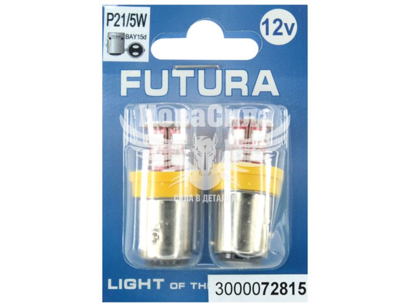 Лампочка 2-ох конт. груша жовта LED SMD 12V 24-діоди P21/5W BAY15D (Futura) (к-т.-2шт.) (72815)