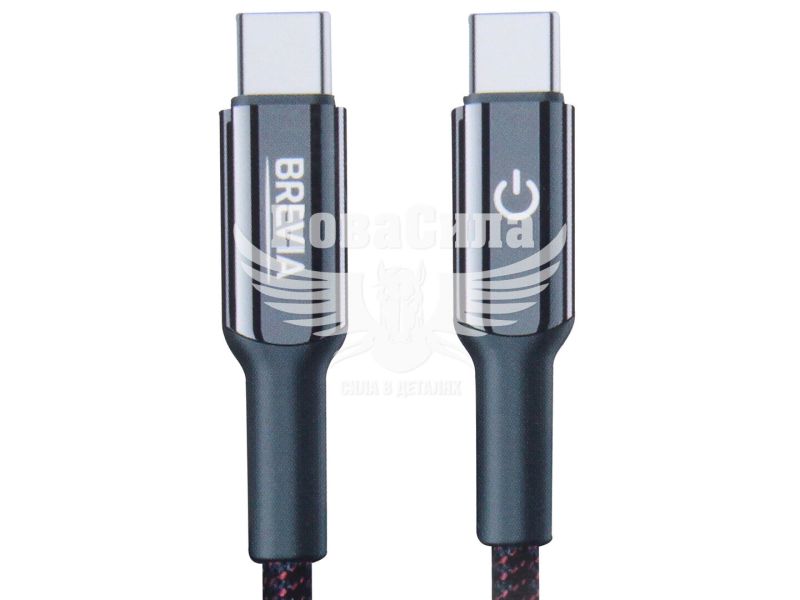 Кабель для зарядки моб. телеф. Type-C to Type-C (Brevia) 1.2м. чорний, 60W, Box (54120) (54120BCCC1)