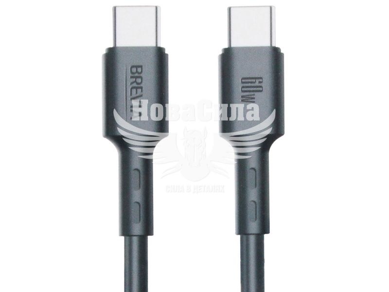 Кабель для зарядки моб. телеф. Type-C to Type-C (Brevia) 1м. чорний, 60W, Box (51100) (51100BCCC1)