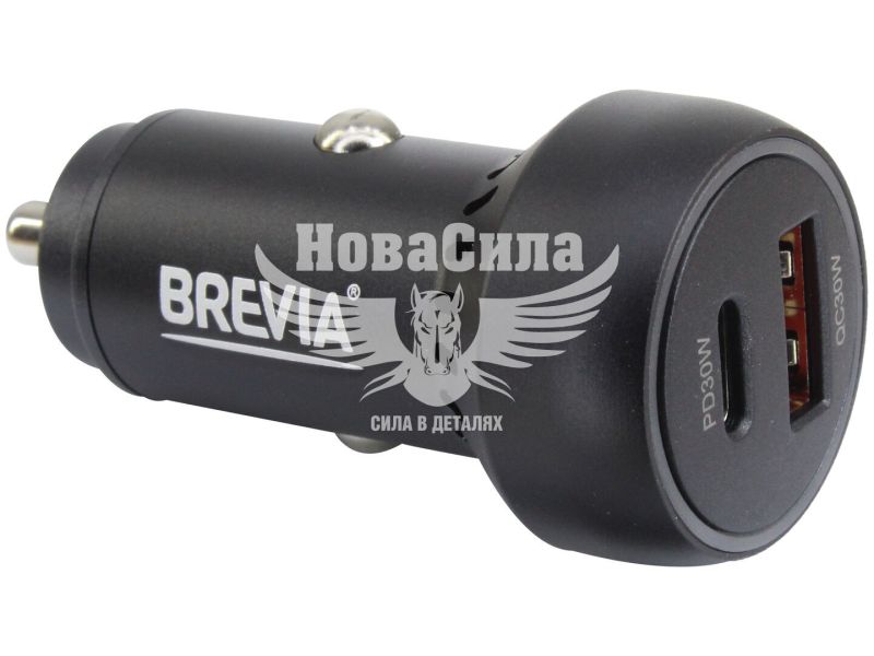 Зарядне для портативних пристроїв 12-24V (Brevia) 1USB-A, 1USB-C, 60W (46060CUB)
