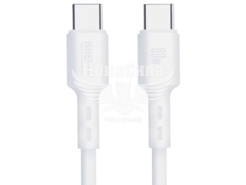 Кабель для зарядки моб. телеф. Type-C to Type-C (Brevia) 1м. білий, 60W, Box (51100) (51100WCCC1)