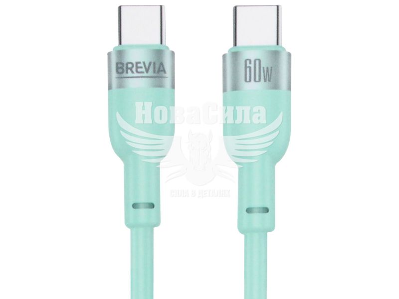 Кабель для зарядки моб. телеф. Type-C to Type-C (Brevia) 1.2м. зелений, 60W, Box (52120MCCC1)