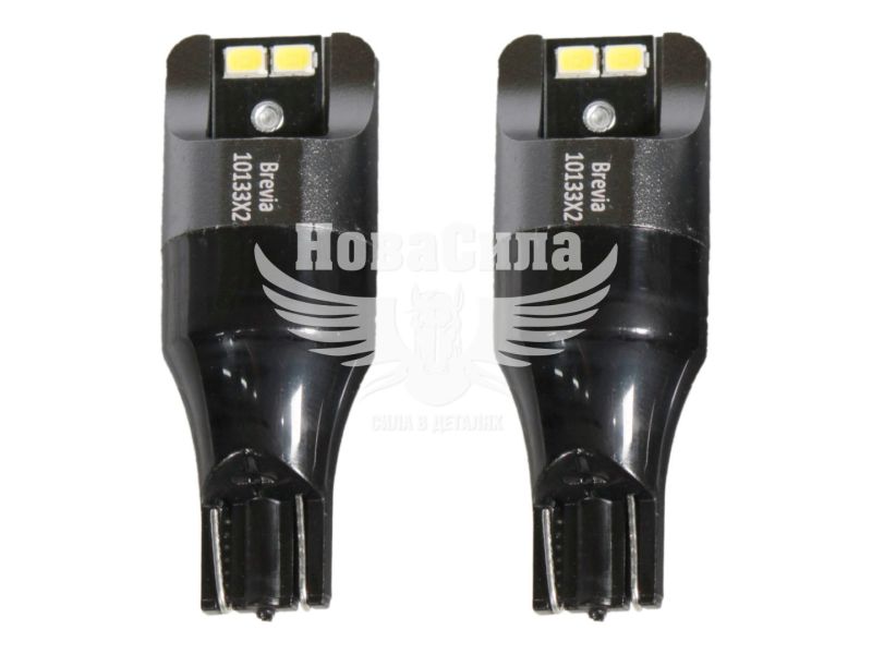 Лампочка без цоколя LED W16W SMD біла 4-діоди 12/24V W2.1x9.5d CANbus (Brevia) (к-т.-2шт.) (10133X2)
