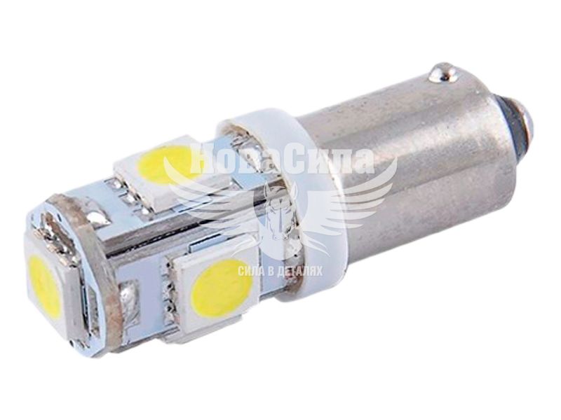 Лампочка з цоколем LED T8.5 SMD біла 5-діодів 24V-4Вт BA9s (Solar) (к-т.-2шт.) (SL2531)