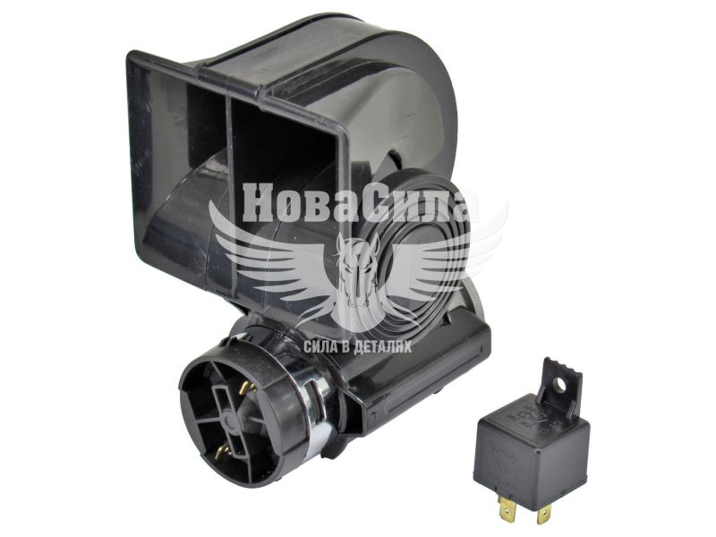 Сигнал повітряний ракушка 12V (Vitol) чорний (CA-10410)